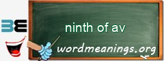 WordMeaning blackboard for ninth of av
